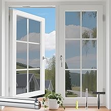 KROMAPOLIS Window Film for Outdoors, Mirrored Film, Privacy Screen, Self-Adhesive, Thermal Insulated and UV Resistant, Silver, 44.5 x 200 cm
