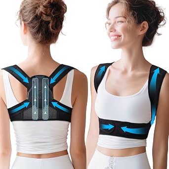 Posture Corrector for Women Back Straightener Hunchback Correction | Invisible, Breathable, Lightweight, Strong Support, Upper Back Brace for Neck, Shoulder, Back Pain Relief S/M