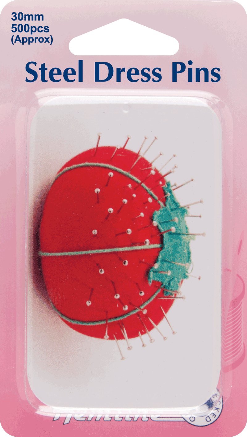 Steel Dress Pins In Tin 30mm [Size: 30mm / 1 1/8 inch]