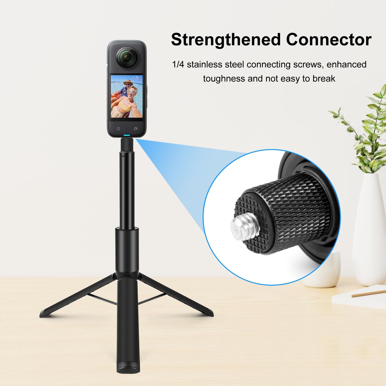 PULUZ Bastone invisibile per selfie+treppiede 2 in 1 per Insta360 X5/X4/X3, Insta 360 GO 3S, Ace Pro, GO 3, X3, ONE RS Accessori per Action Camera