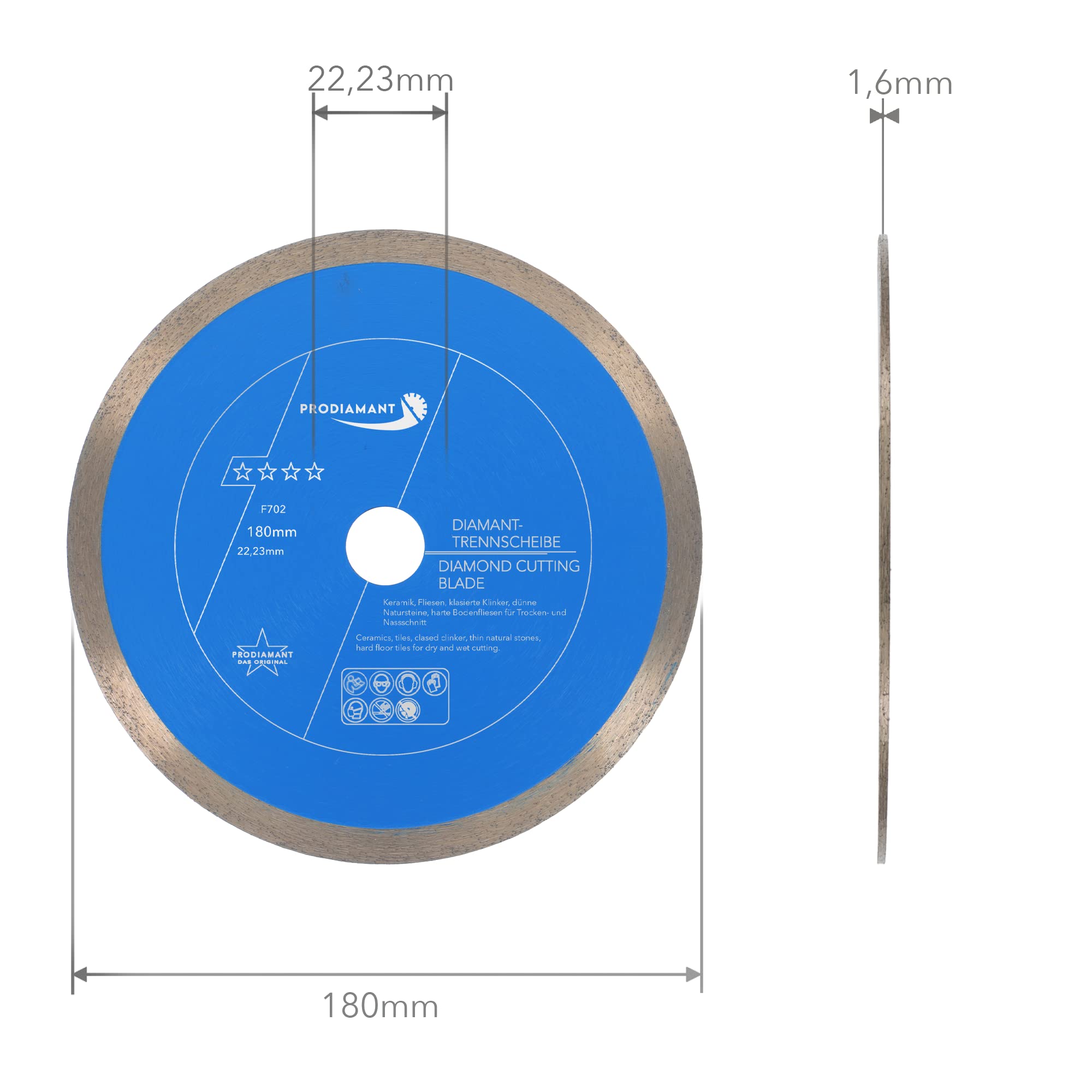 Disco Diamantato PRODIAMANT 125mm Per Taglio Piastrelle - Gres Porcellanato, Ceramica, Pietra - No Break-Out - Foto 13