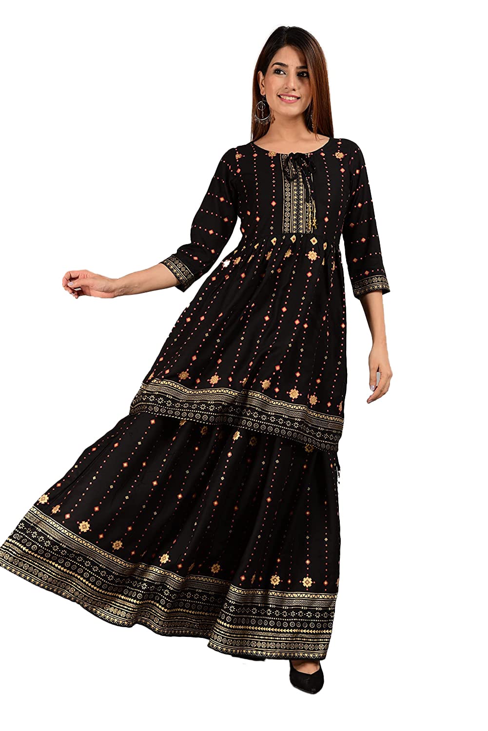alasha Women's Top with Skirt - Black - L for Women/Girls for Home/Outing/Office-picture-49