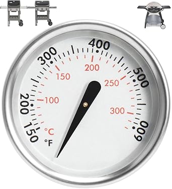 60540 Temperature Gauge for Weber GS4 Spirit II/I 200/300 SER & 22" Kettles | Grill lid thermometer for webber grill thermometer replacement Q 120/220/300/320 parts 67031 7581 74239, 150-600F, fog-proof