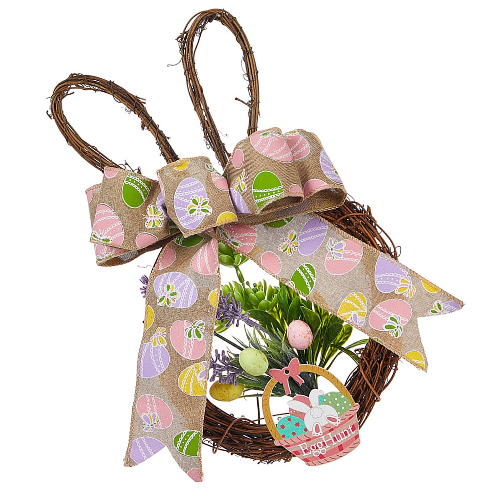 Tsophreniq Artificial Vine Wreath Hanging Decoration Spring Wreath for Front Door Porch Stair Window Hallway Wedding Decoration Living Room Wall