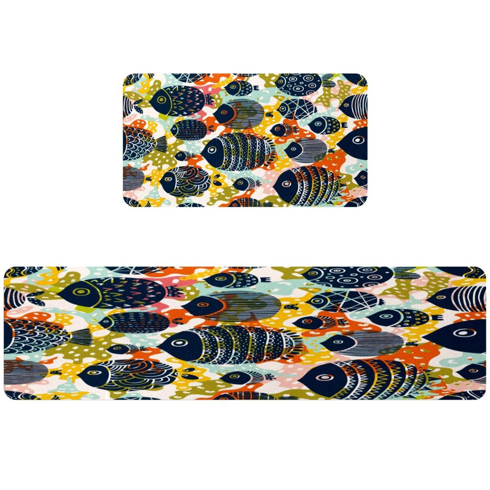 Tapis de cuisine colorés pour couloir et buanderie style marin