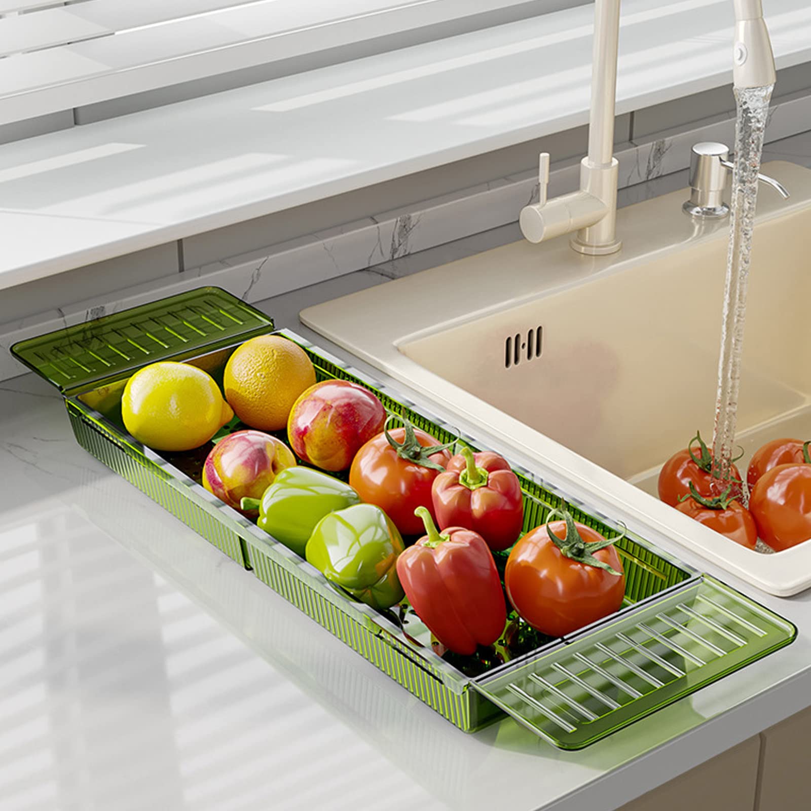 Bandejas para bañera,(es:(Bandeja para bañera Ajustable, Bandeja retráctil para bañera, Organizador Multifuncional para bañera, 22,2" de Largo x 6,9" de Ancho x 1,8" de Alto, Verde))