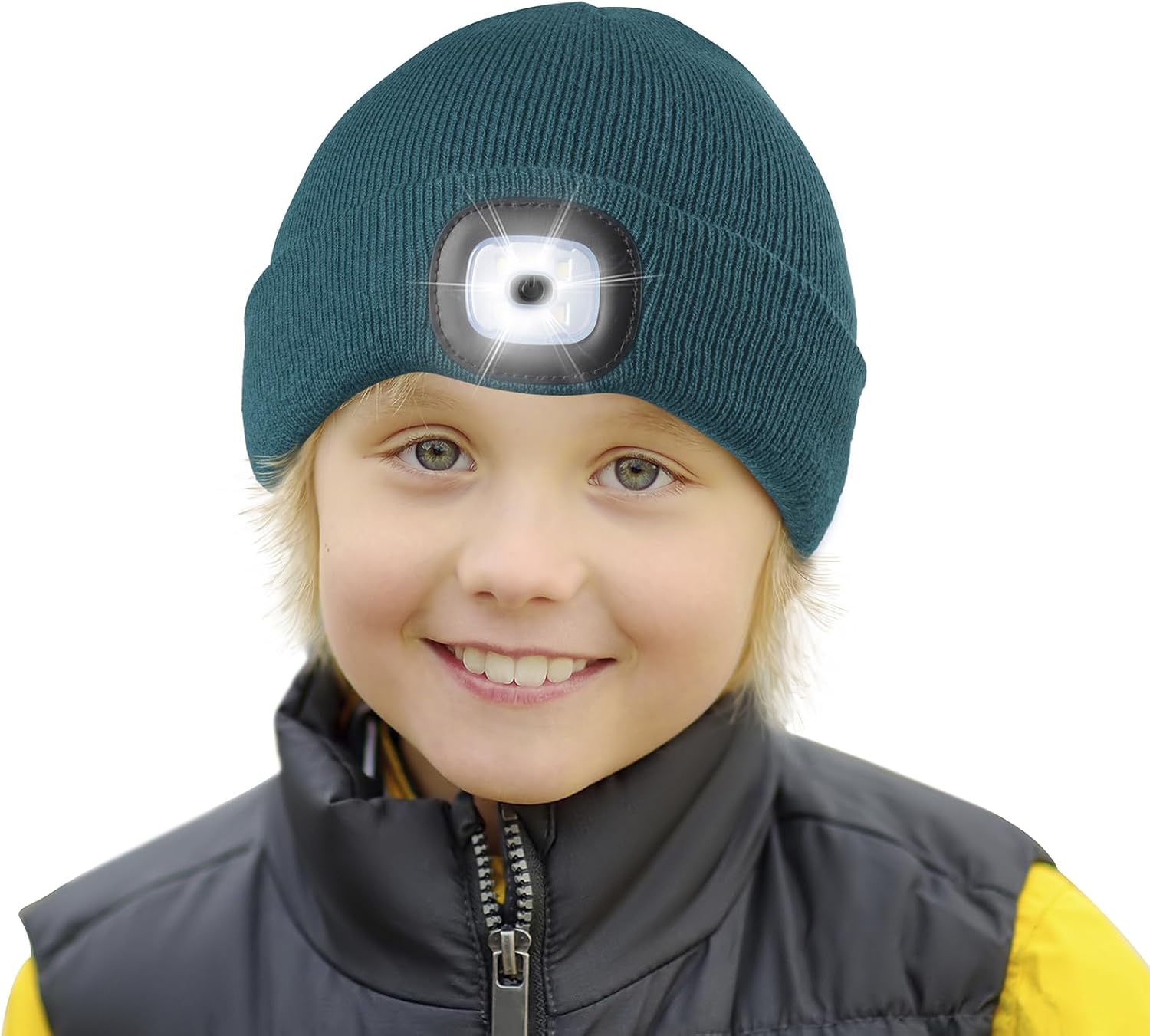 Etsfmoa Unisex Beanie with The Light,Gifts for Kids Boys and Girls Children USB Rechargeable Headlamp The Cap