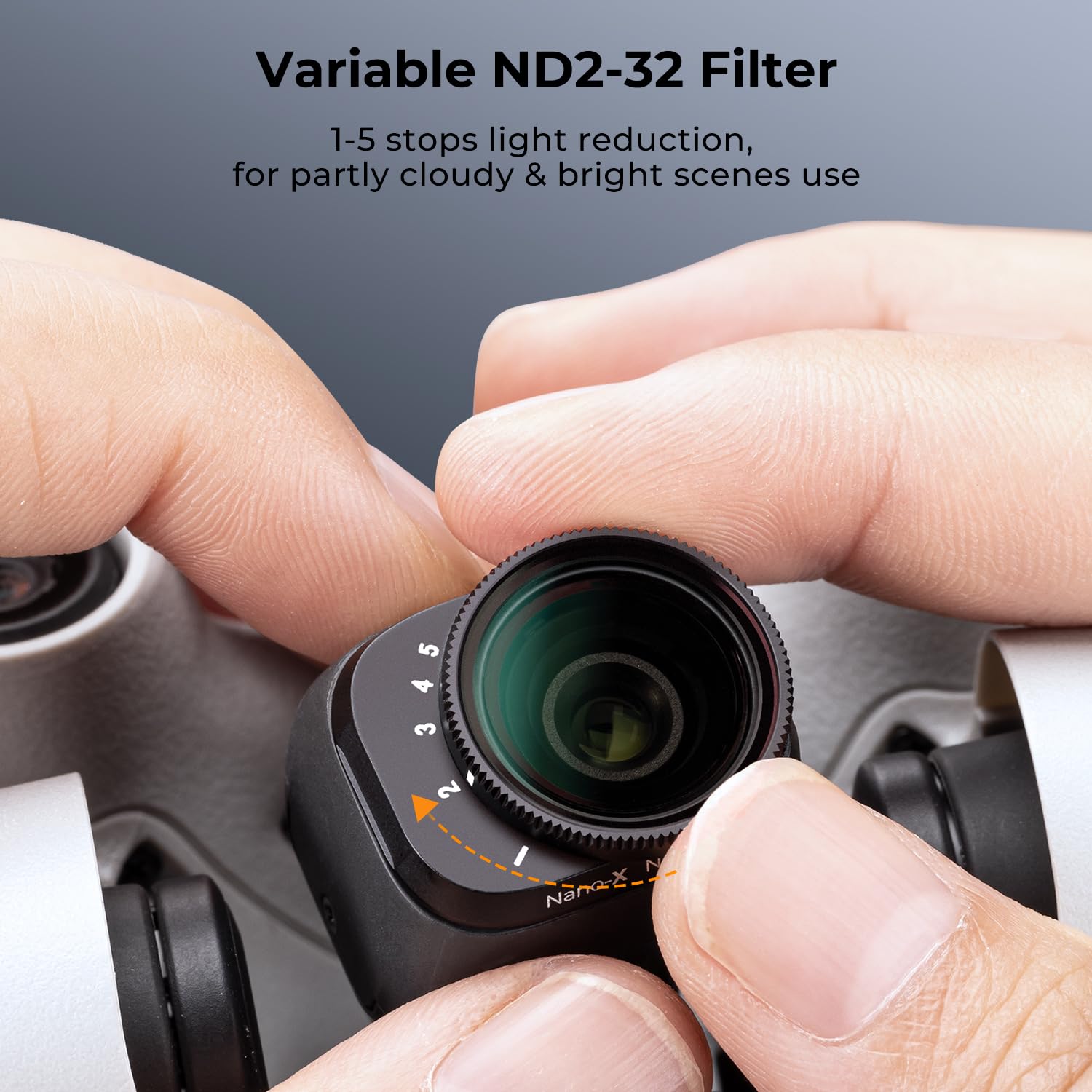 K&F Concept Filtre ND2-32 Variable Drone Gris Neutre 1-5 F-Stops 28 Revêtements de Nano-x Imperméable Anti des Rayures Compatible avec DJI Mini 3 Pro, Mini 3