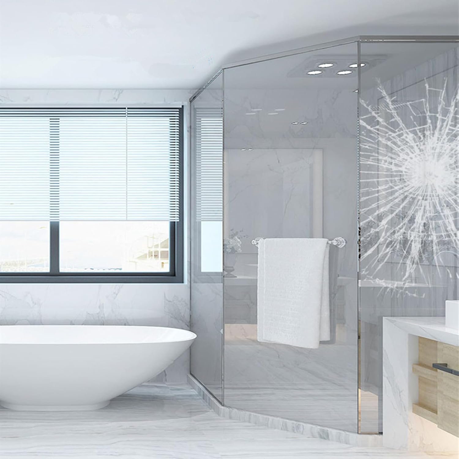 2mil Clear Security and Safety Window Film Shatterproof Film for Glass Windows Anti Shatter Glass Protective Film Windshield Protective Film for Home Office (48Inch x16.5Ft)