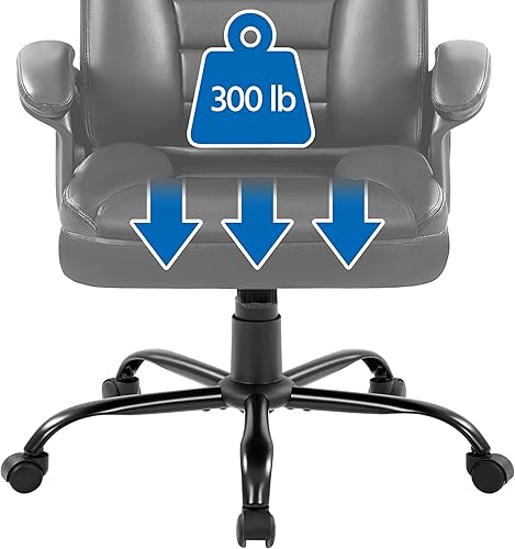 Miniatura 7 de Yaheetech Silla de oficina ejecutiva de piel sintética, silla giratoria de gestión con respaldo alto, silla de escritorio para computadora con