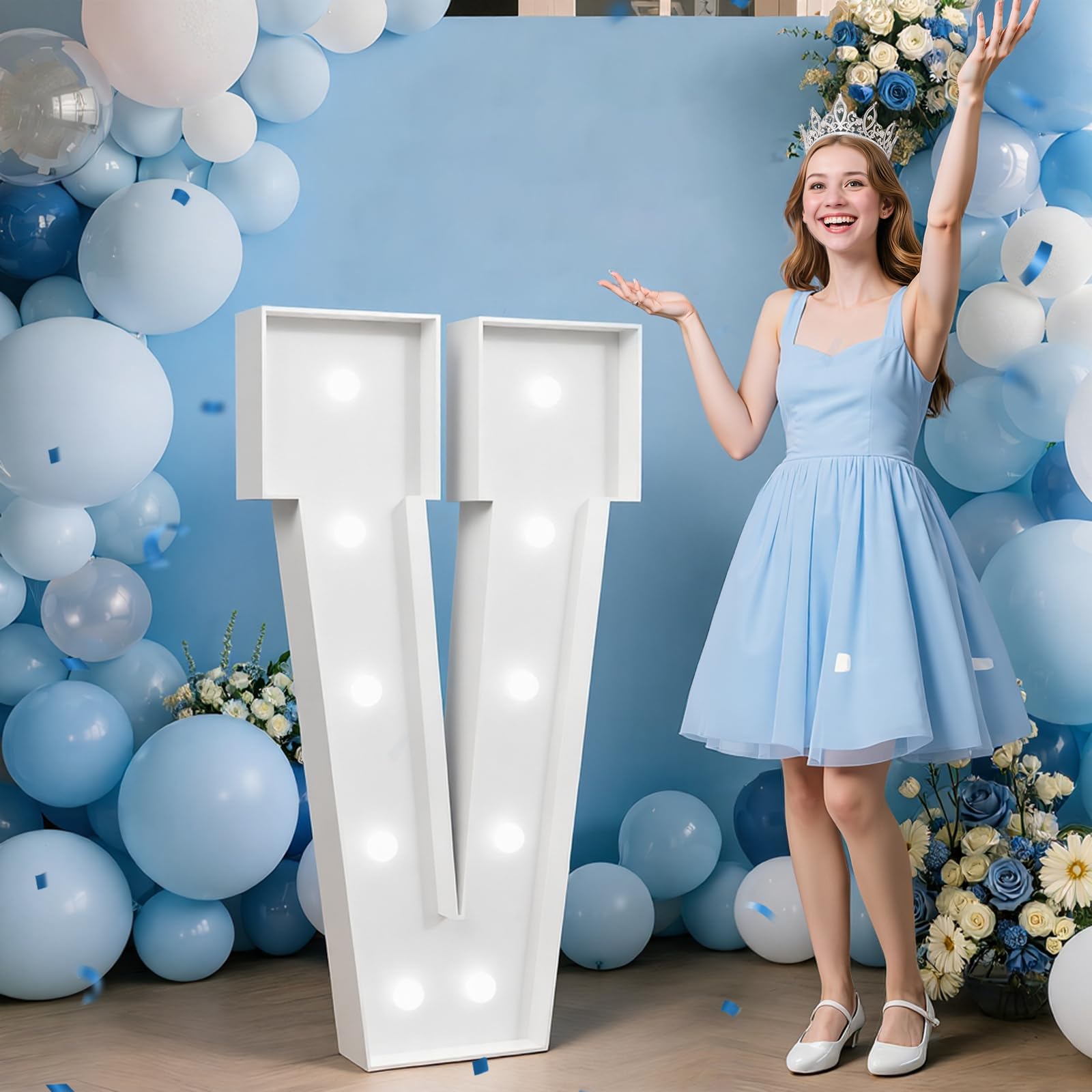 Chłodna biała lampa LED świecąca litera V, 9 m, oświetlenie alfabetu markizy, wielokrotnego użytku, kombinacja, lampka nocna do pokoju, estetyczne święto, urodziny, ślub, dekoracja bożonarodzeniowa, V