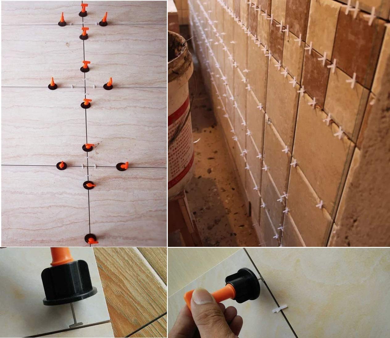 Sistema di livellamento per piastrelle professionale–150 dischi di livellamento,500 dischi da 2 mm e 500 da 3 mm,3 chiavi speciali e 20 perni in acciaio per la posa di pavimenti e pareti(rosso)
