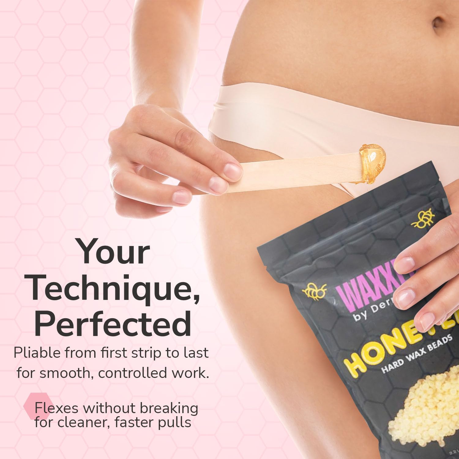 WAXXED Honeyed Hard Wax Beads 2.2LB – Fast Melt Low Temp Wax for Hair Removal – Golden Gel Wax Beads with Smooth Application & Clean Removal – Gentle for Sensitive Skin – Professional Salon & Home Use
