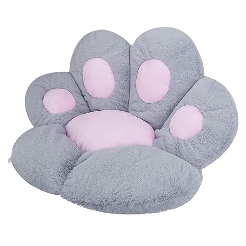 Reversible Soft Cozy Seat Cushion Cute Bear Cat Paw Flower Shaped Armchair Chair Cushion Plush Comfort Seat Pad Mat Home Decor Office Chair Pillow for Back Coccyx Sciatica Tailbone Pain Relief - Reversible, Grey