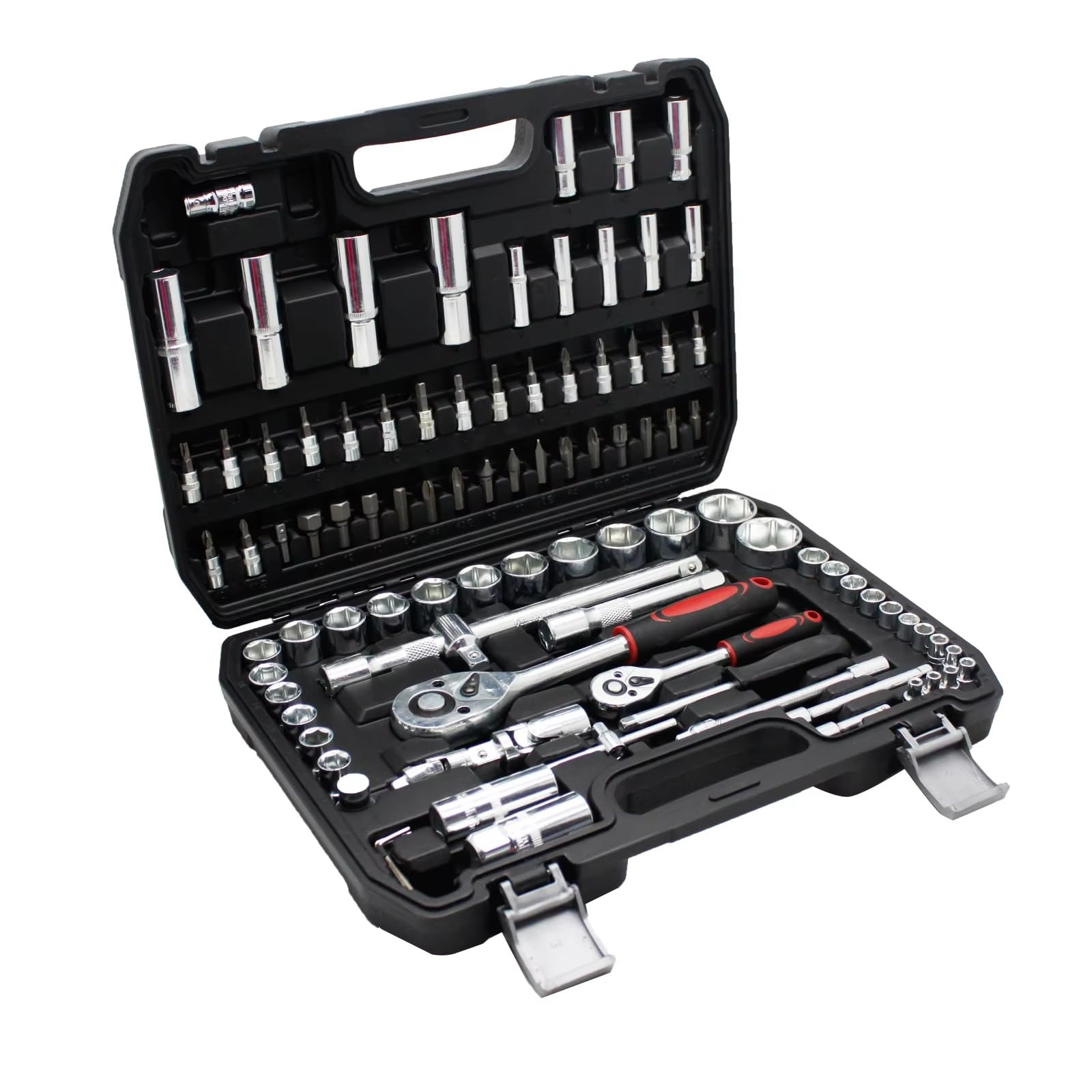 Maletín herramientas multiusos 94 Uds 1/2 1/4 Dr. Socket Mango Trinquete Conjunto Herramienta Reparación Enchufe Combinado Herramientas Reparación Automóviles Herramientas Manuales