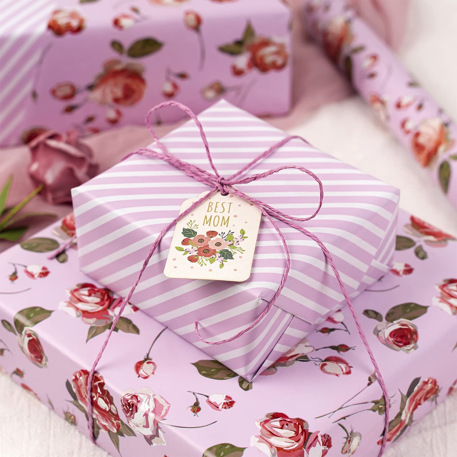 Vip Wrapping Snapklik.com : LeZakaa Reversible Floral Wrapping Paper Jumbo Roll ...