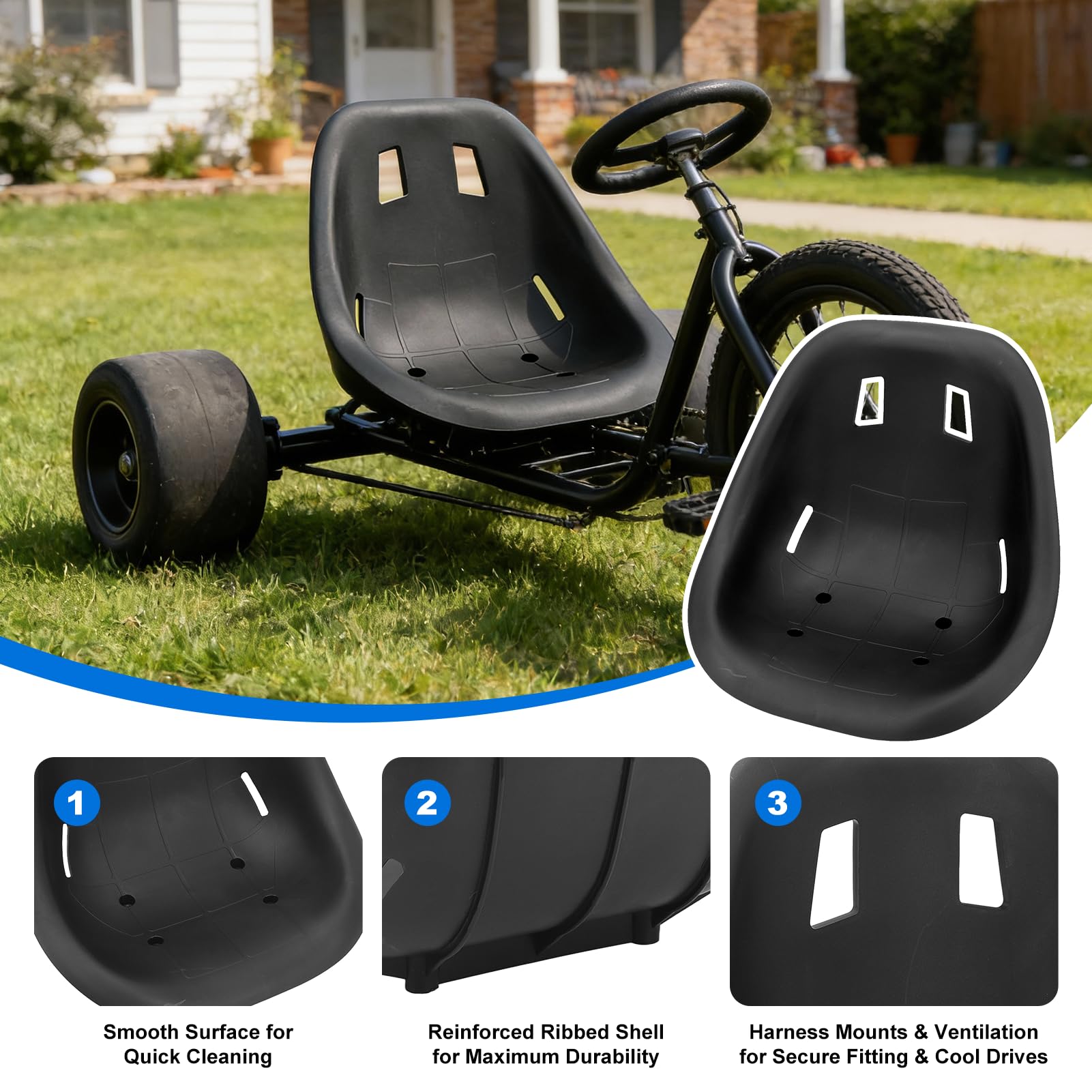 Sedile Go Kart Per Go Karts Drift Cars Balance Car Seggiolino Auto di Grandi Dimensioni Schienale Sella Sprint Kit Sedile Comodo Design Ergonomico