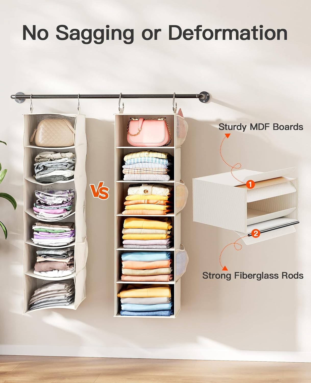 Pipishell Hanging Closet Organizer 6-Shelf