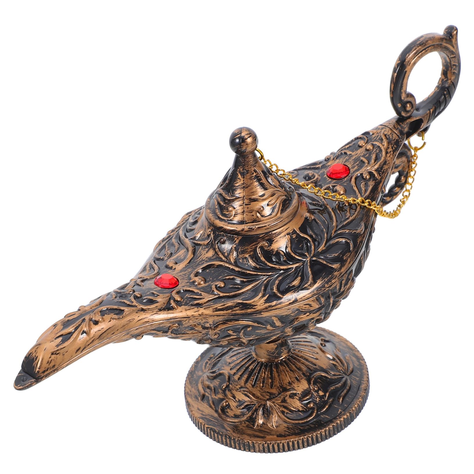 INOOMP Vintage Arabian Lamp Figurine: Retro Vintage Lamp Pot Statue Arabian Costume Props Halloween Cosplay Party Supplies