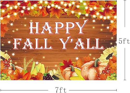 Miniatura 9 de MEHOFOND Fondo de fotografía de madera rústica de 7 x 5 pies, diseño de calabaza con hojas de arce de Acción de Gracias, decoración de girasol,
