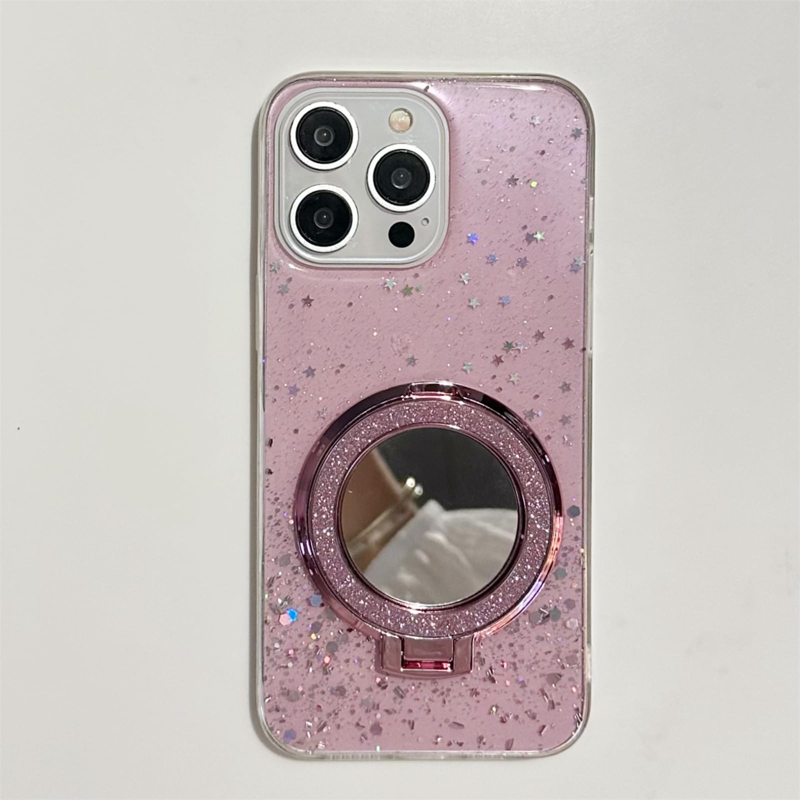 Lafunda compatibile con iPhone 14 Cover Placcatura magnetica Bling Glitter Custodia Sequin Design Camera Protection Case Ragazze Fashion Luxury Cover per iPhone 14 Rosa