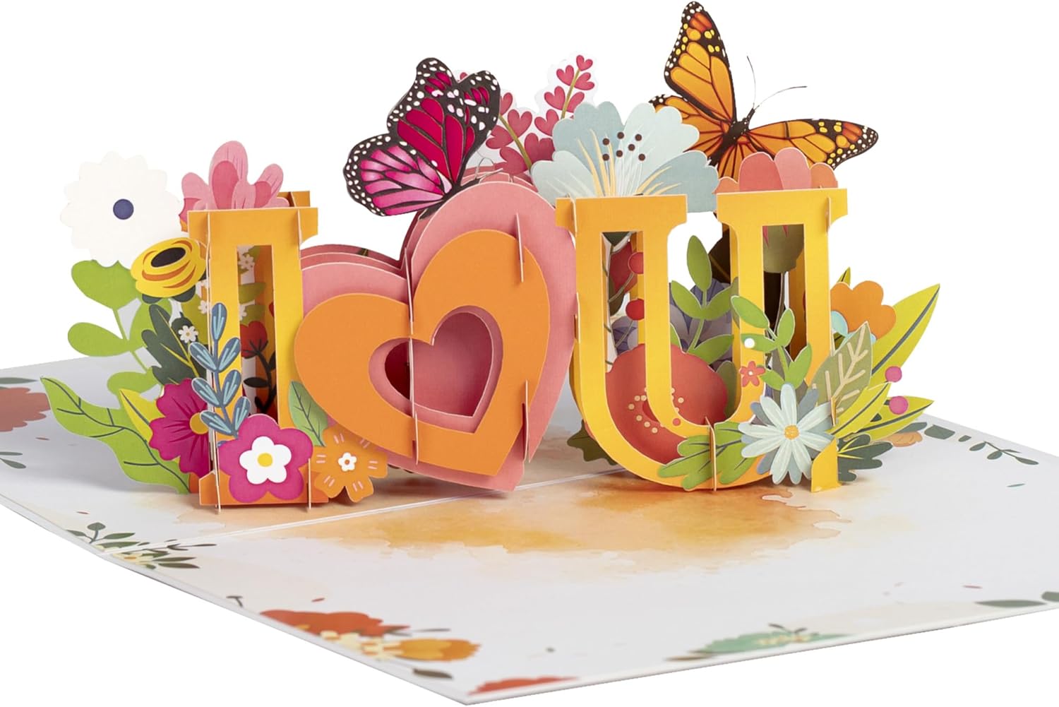 iGifts And Cards 3D I Love You Floral Butterfly Pop Up Card – Thinking of You Alternative to Flowers Gift – Romantic Anniversary Valentine’s Day Keepsake for Wife Girlfriend – 6 x 8 Inch - Image 4