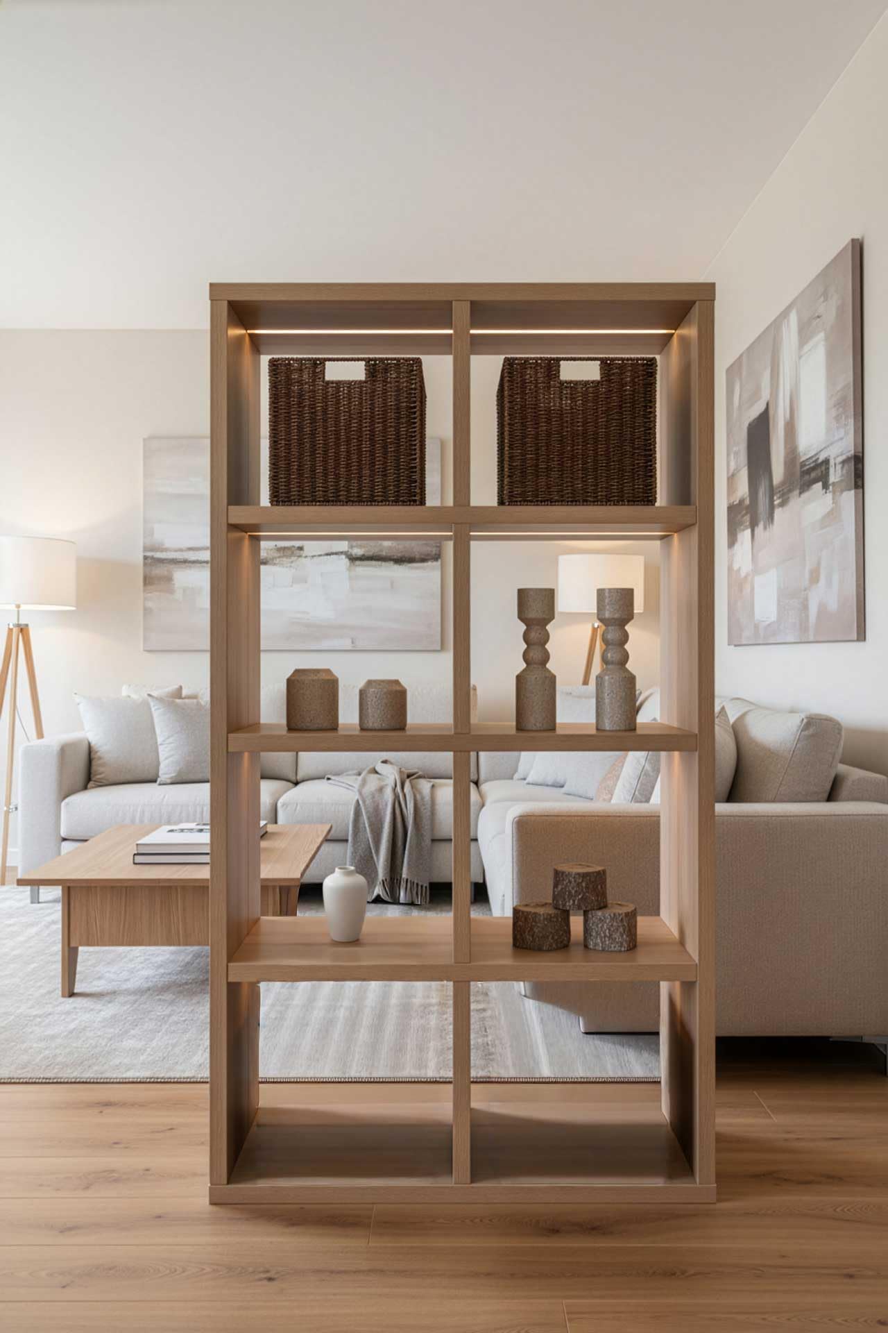 VIVANNO 2x Regalkorb Schrankkorb Seegras passend für Ikea Kallax - Braun