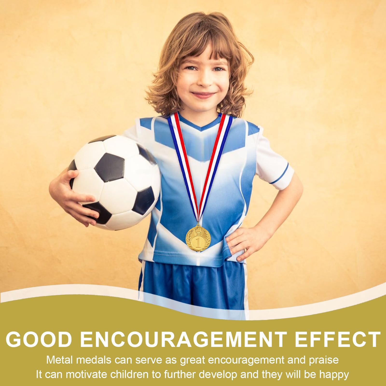 12 Pezzi Medaglie Bambini Metallo Medaglie Premiazioni Medaglia Oro Argento Bronzo Vincitore Medaglia con Nastri medaglie per Bambini Adulti Feste Sport Scolastico Concorsi Calcio (5 cm)