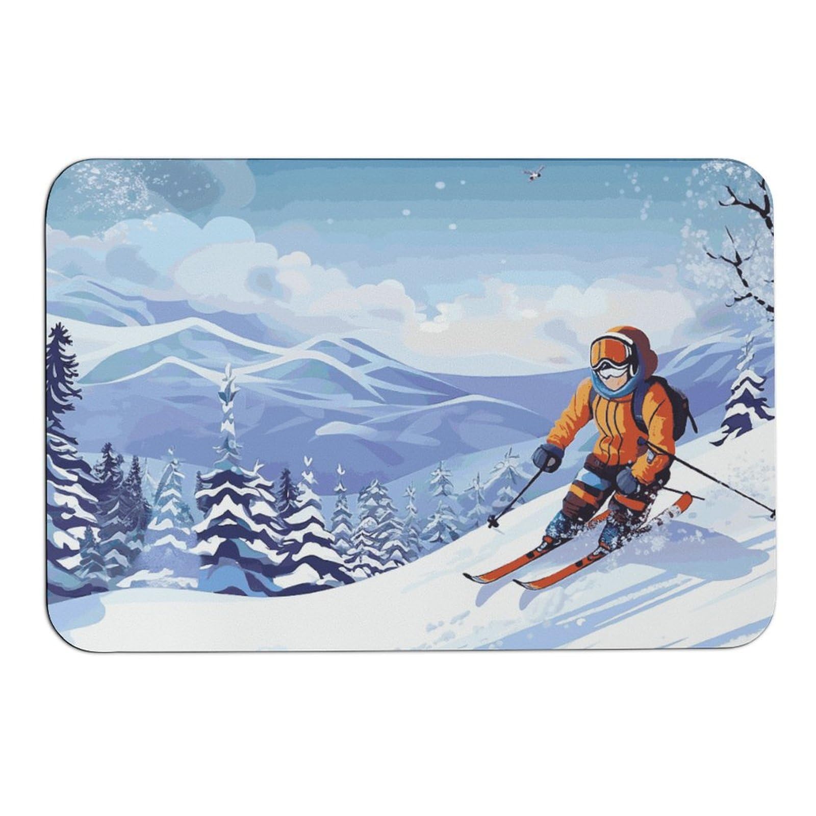 Tapis de sol absorbant 60x39 cm antidérapant imprimé pour entrée