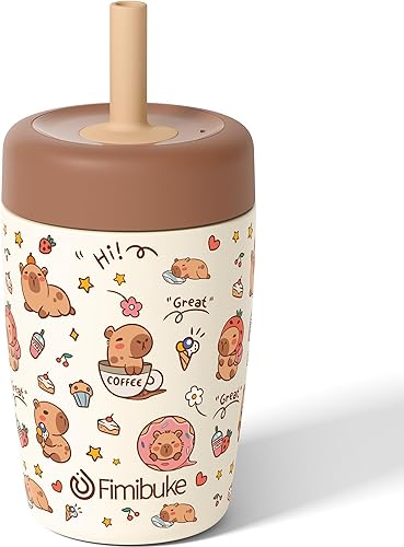 Miniatura 20 de Fimibuke Vasos entrenadores para niños y niños pequeños, a prueba de derrames, 12 onzas, con aislamiento, para niños y niñas, sin BPA, vaso con
