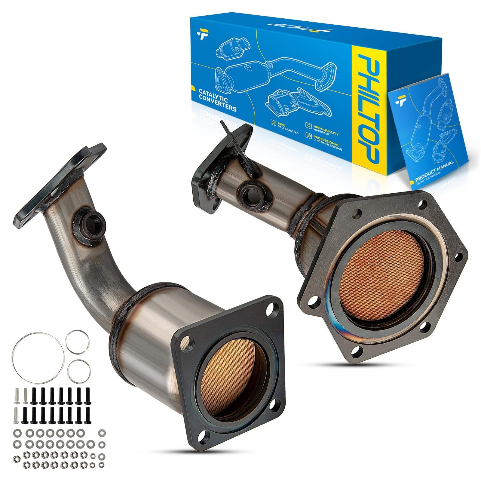 PHILTOP Front Left and Right Catalytic Converter Kit Fit For 2009-2021 Murano 3.5L, 2013-2019 Pathfinder 3.5L, 2014-2020 QX60 3.5L, 2007-2018 Altima