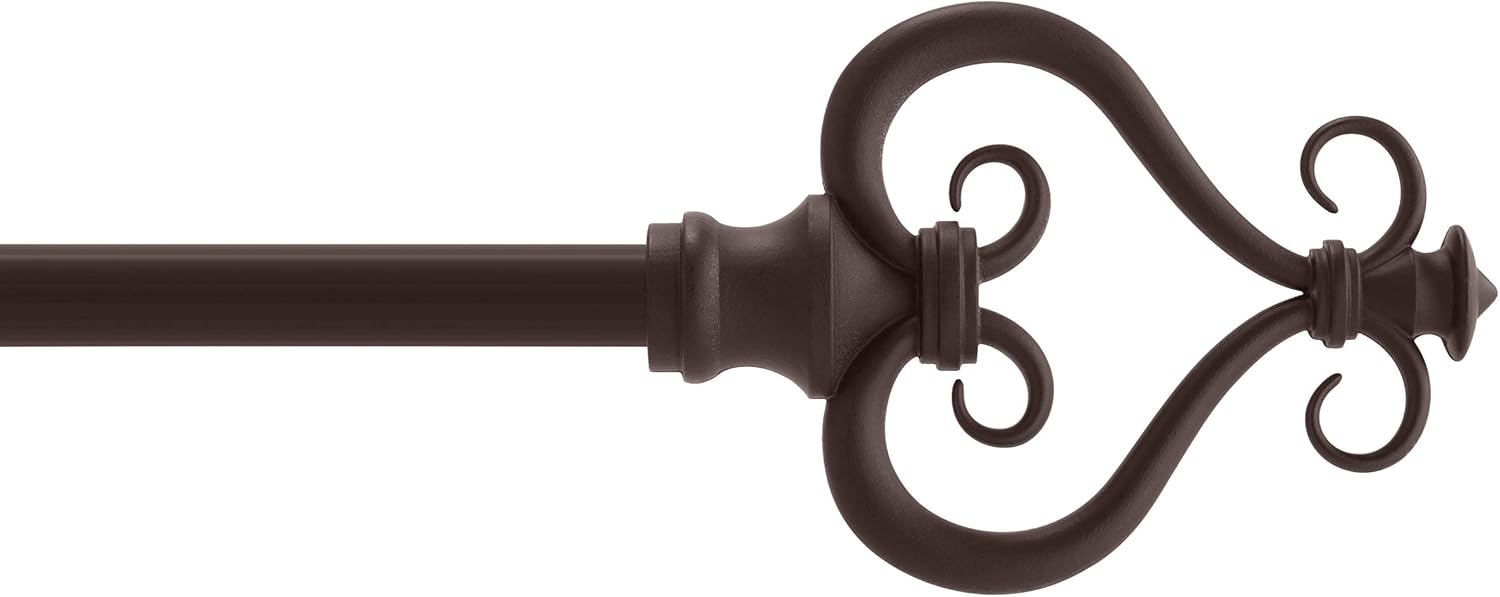 Kenney KN65406 Serena Window Curtain Rod, 28-48", Chocolate : Home & Kitchen
