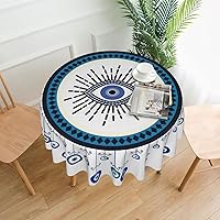 Vista 3 de YETTA YANG Paño de Mesa Redondo de Dulce de Chupachups Gótico en Negro y Blanco de 60 Pulgadas, Cubierta de Mesa Decorativa de Tela para Mesas