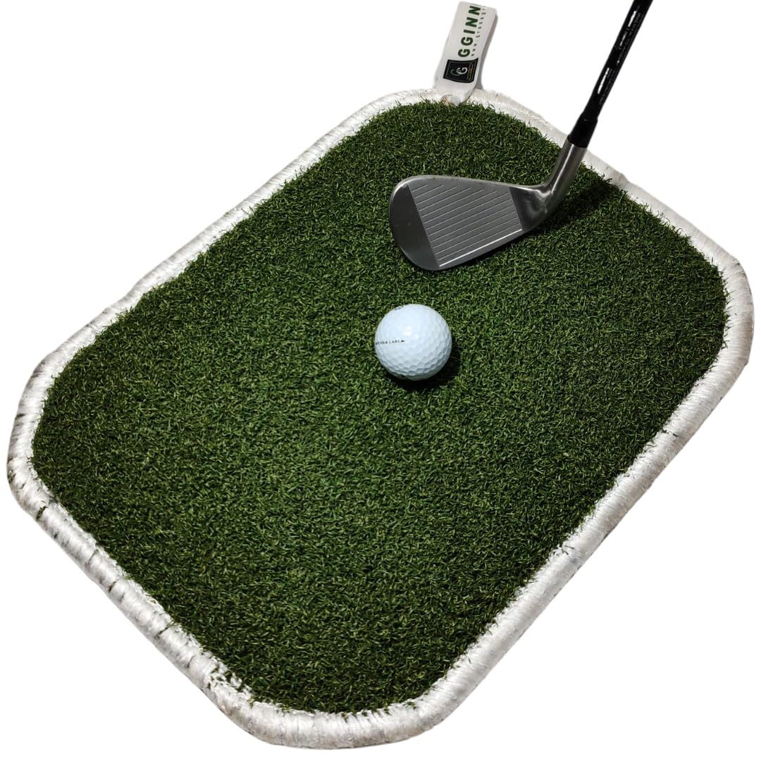 GGINNOVATIONS Golf Practice Mat 40x30 cm Lightweight Portable – Realistic Turf for Indoor & Outdoor Training – Perfect Golf Mat for Winter & All-Season (Bonus gift: 1 tee for Driver)