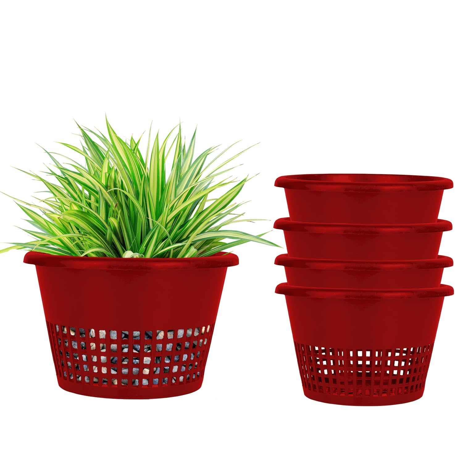 ORILEY AP-650B 7.25 Inch Orchid Hydroponics Garden Plant Pot Heavy-Duty Gamla Planter Decorative Plant Container for Balcony Home Decor Office Indoor & Outdoor (Red, Pack of 5) (B0CR428WNX) Amazon Price History, Amazon Price Tracker
