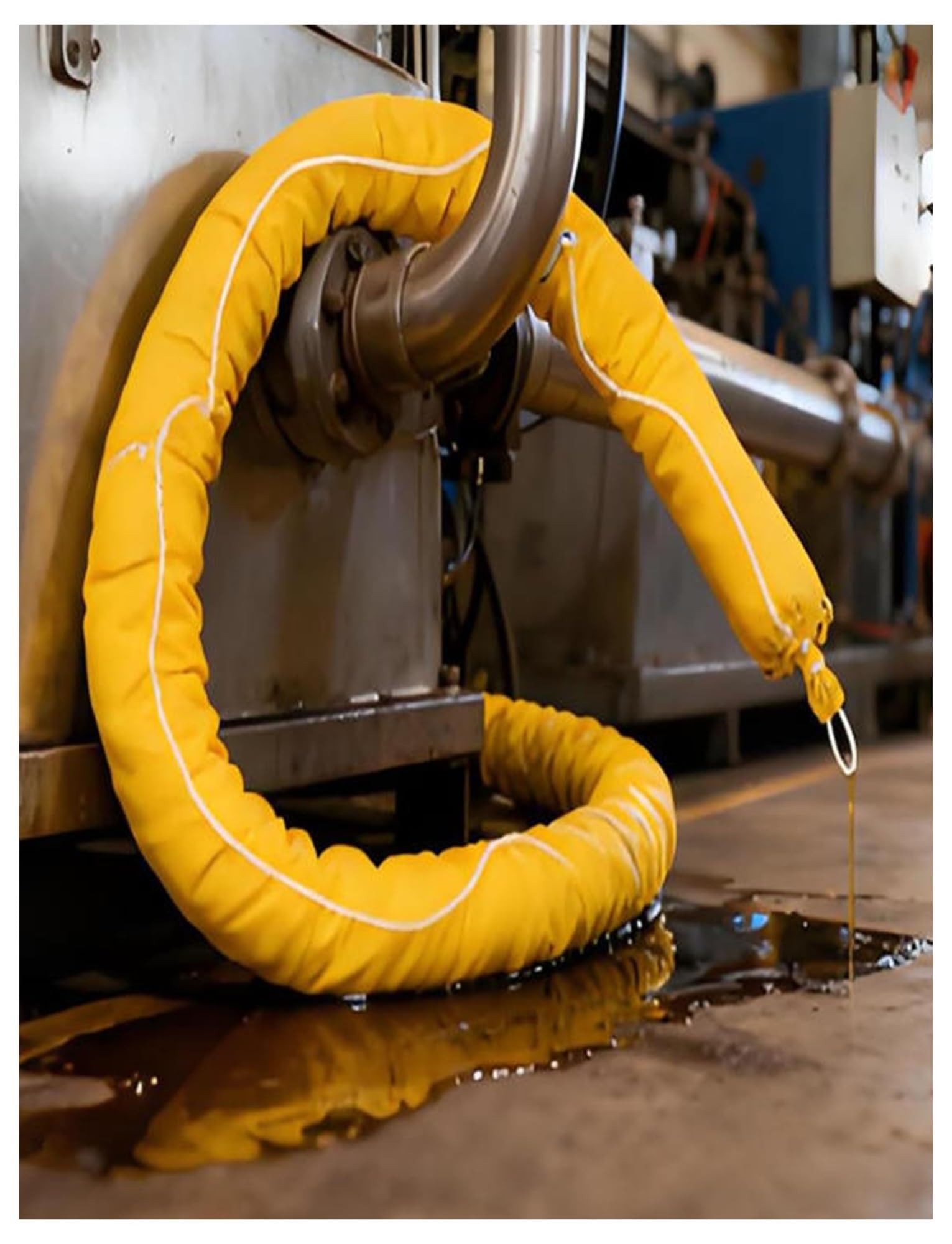 Barriera Galleggiante per Il contenimento di sversamenti di Petrolio, utilizzata per assorbire eventuali fuoriuscite di Petrolio, in ABS Impermeabile (7,6 x 200 cm)