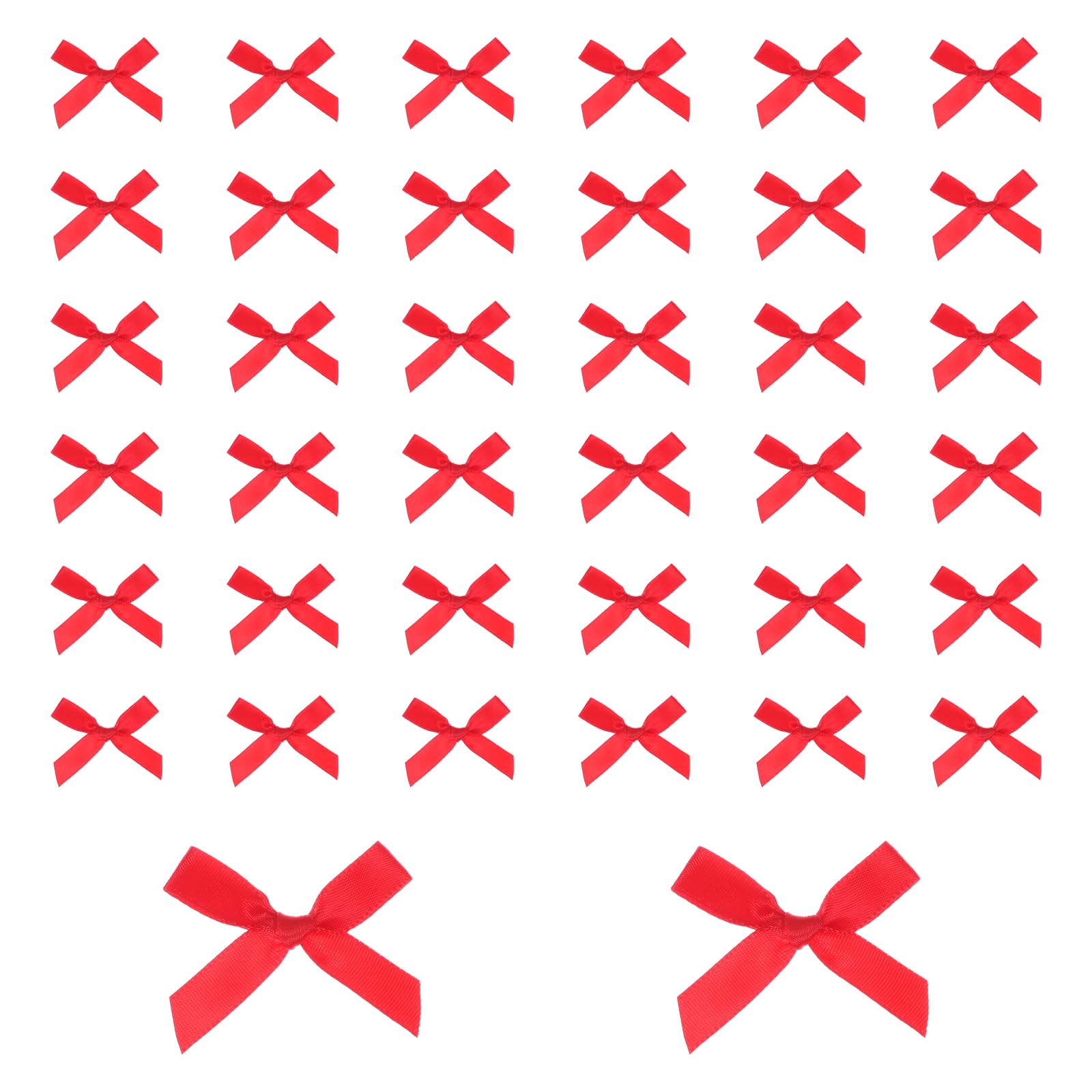 PsyqtsuaryMini Red Bows 50 Pcs Satin Ribbon Bows 4x4cm Little Bows DIY Satin Bows Red Ribbon Mini Bows Cute Small Bows for Craft Sewing Scrapbooking Christmas Party Wedding and Gift Wrapping