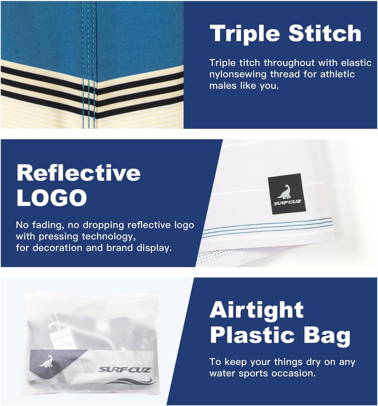 SURF CUZ Men's Board Short Beach Short 4-Way Stretch Swim Short - Image 6