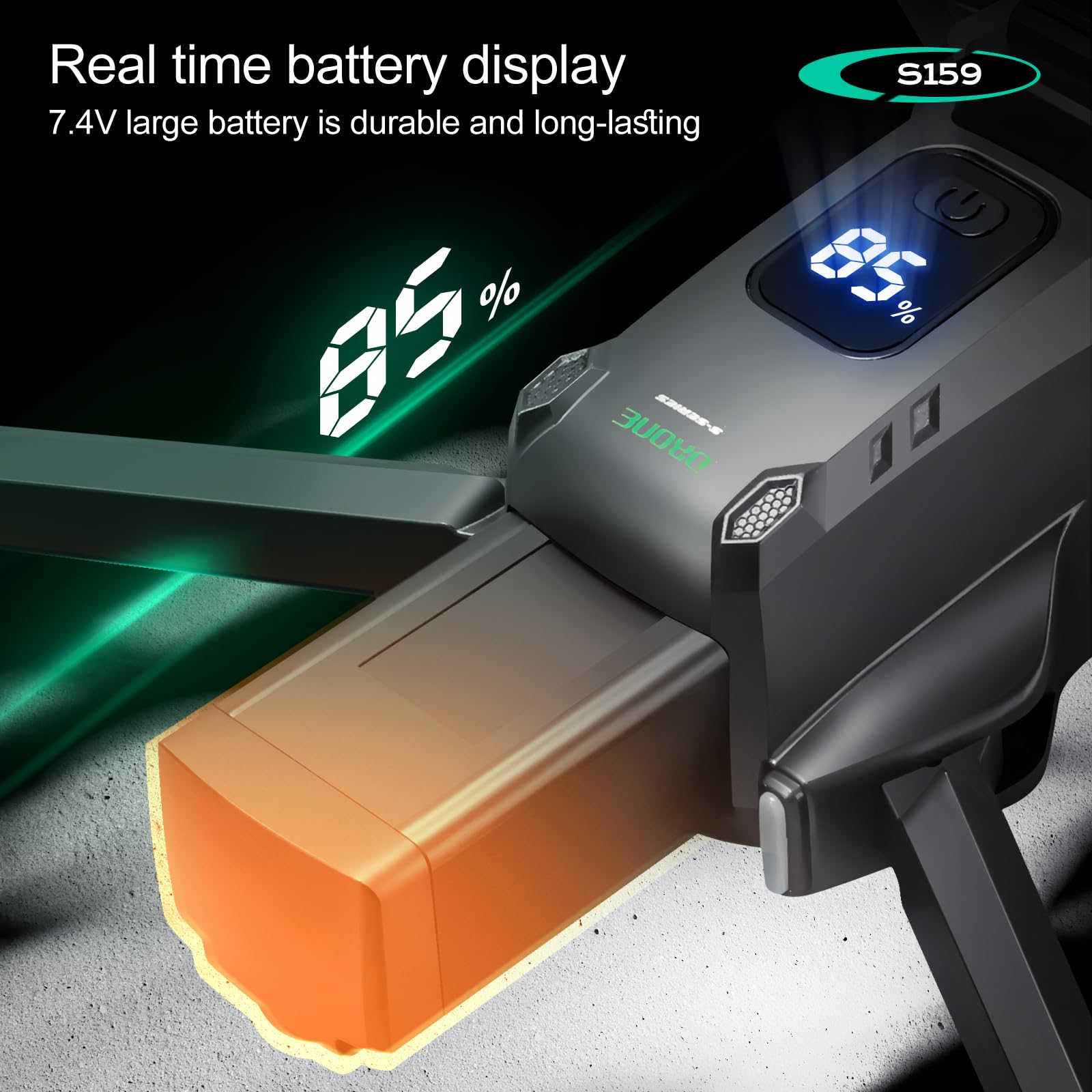 S159 Drone con Telecomando Schermo 5G e GPS, OAS 2.0 Evitamento Ostacoli, Doppia Fotocamera Elettrica HD, 25 Minuti Autonomia, Segui-Intelligente - Drone con Motori Brushless e Ritorno GPS per Adulti