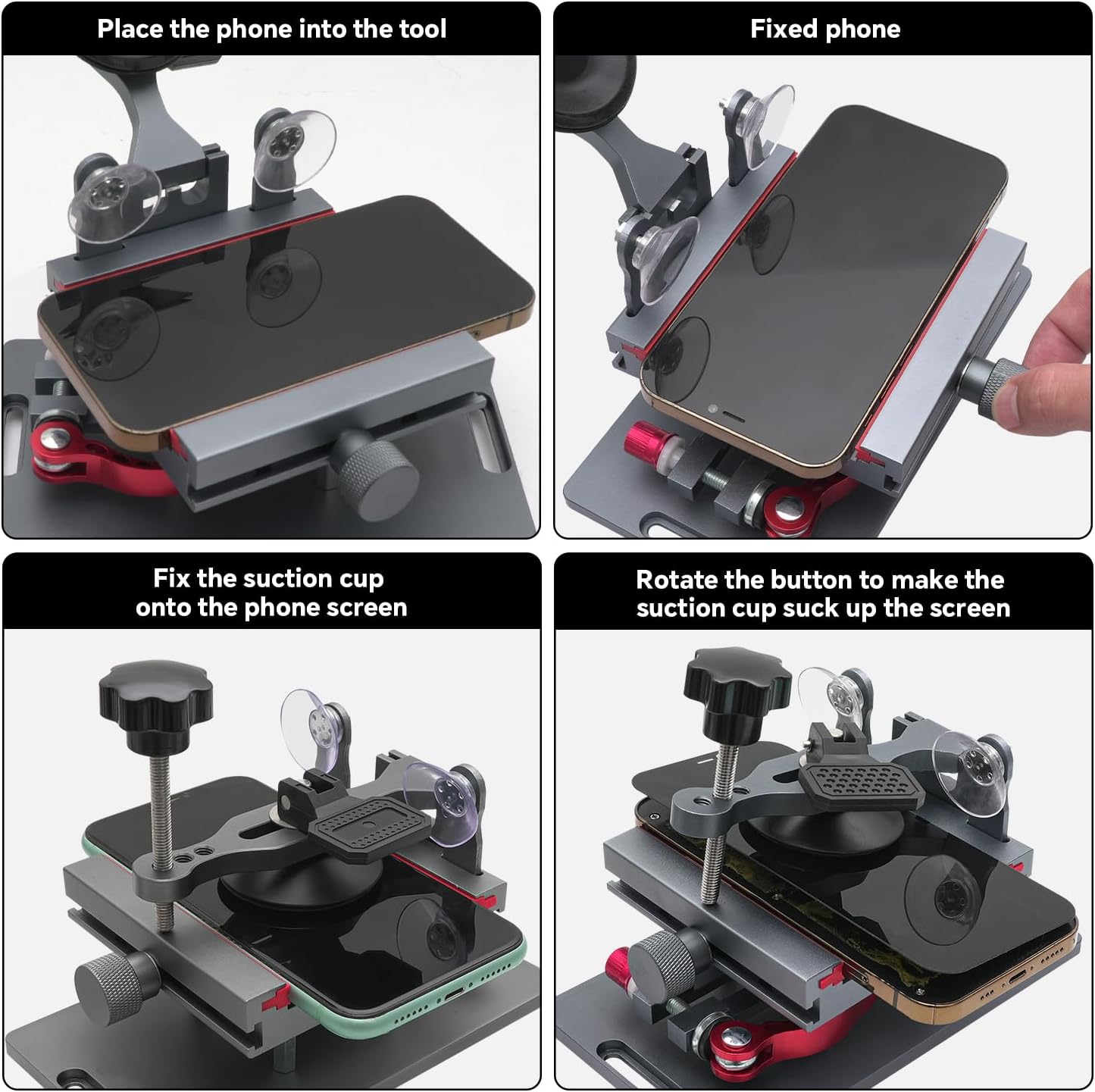 HengTianMei Cell Phone Screen Separator with Strong Suction Cups, no Heating Cell Phone Screen Removal Tools, Used to Separate The LCD Screen and Glass Back Cover of The Phone, for Samsung iPhone