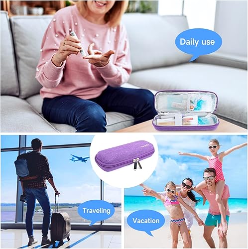 Miniatura 7 de YOUSHARES Estuche de viaje enfriador de insulina con 2 paquetes de hielo enfriadores, pequeño organizador aislado para diabéticos de EVA, bolsa de