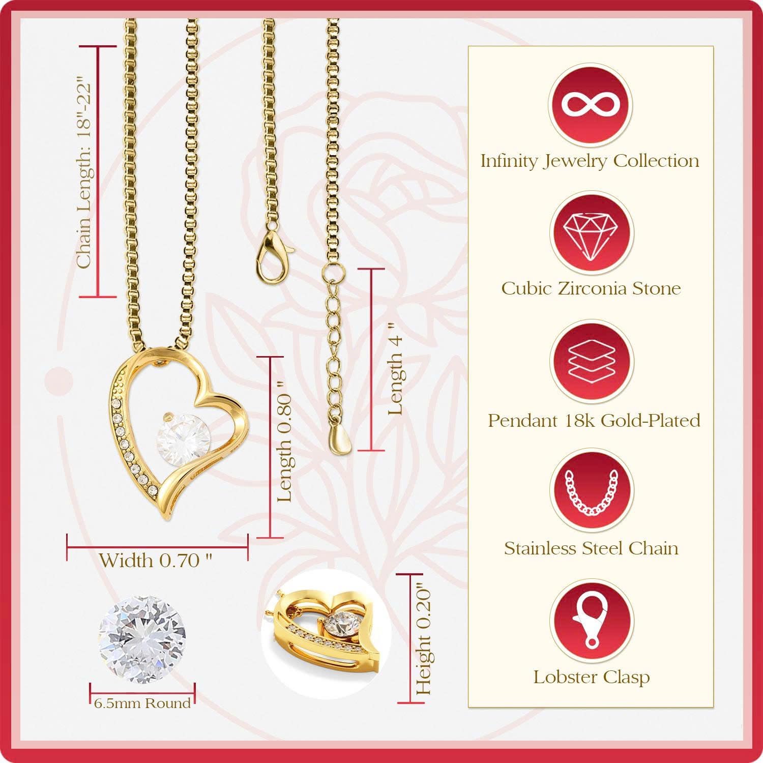 Larvincy To My Daughter Necklace From Dad With Heartfelt Message & Elegant Box, Gifts For Daughter From Father, Beautiful Jewelry Gift From Love Daddy On Graduation, Birthday, Wedding, Valentine’s Day - Image 4