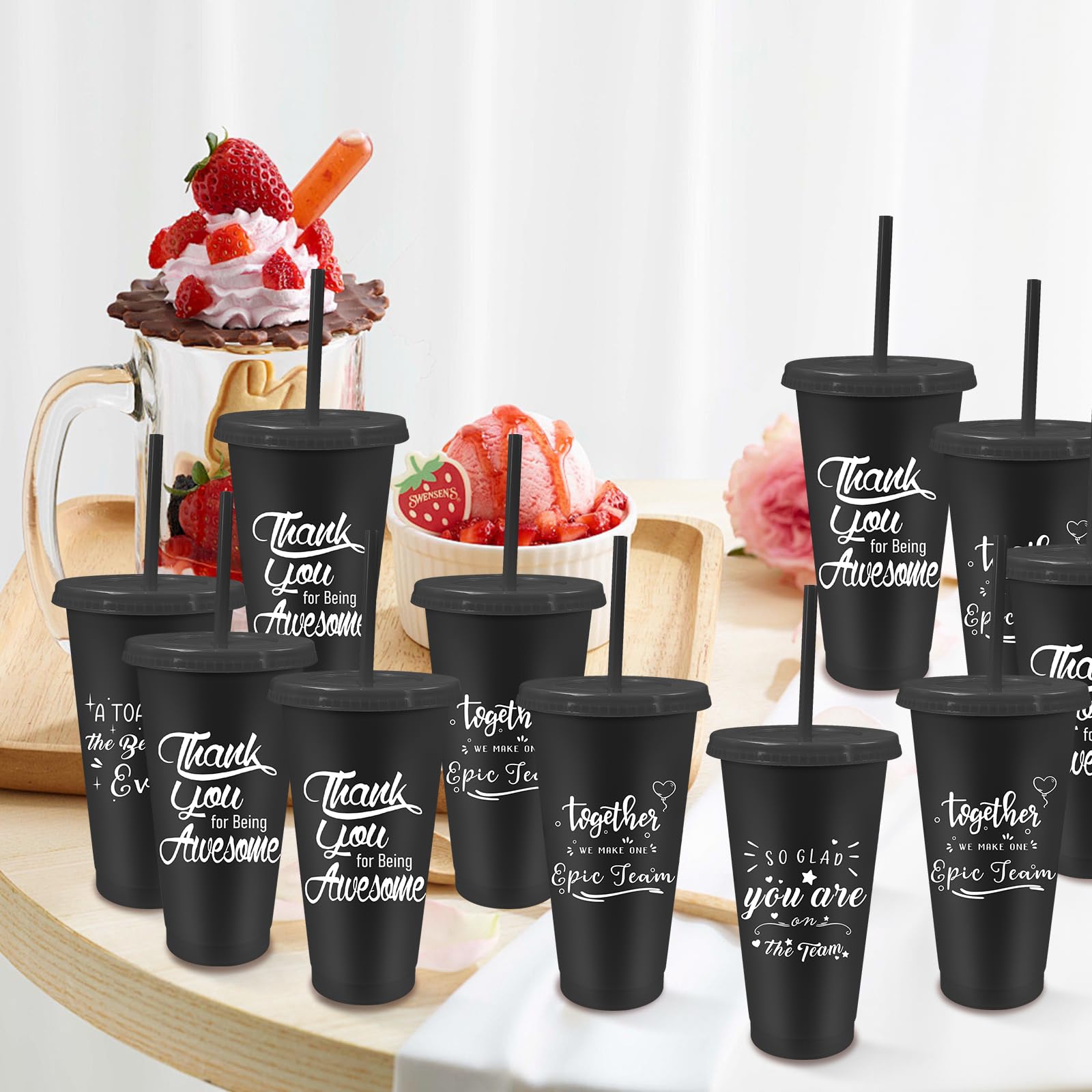 Lot De 24 Gobelets à Café 'You Are Awesome' 16 Oz Avec Couvercle - Idée Cadeau Remerciement - Neuf