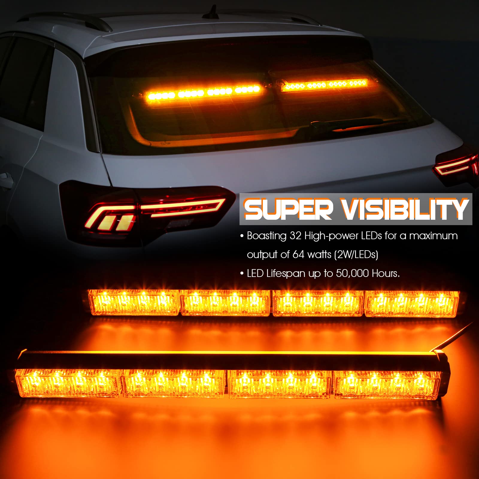 Snapklik.com : BooYu 2 In 1 Traffic Advisor Light Bar w/Wireless Remote ...