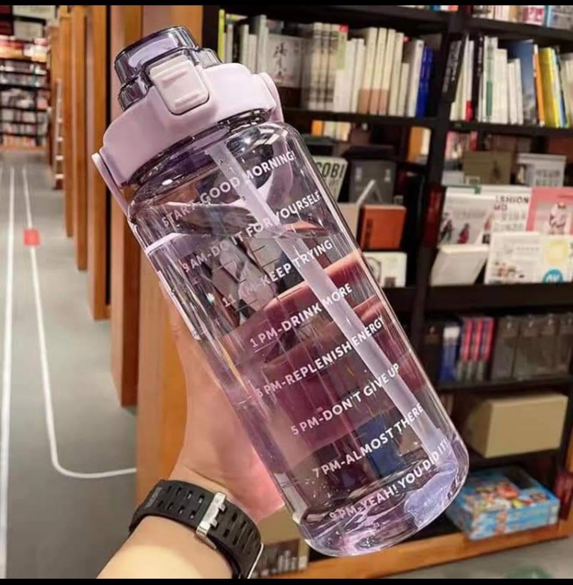 DFIT Leakproof Transparent 2 Litre Motivational Water Bottle with Time Marker, cute stickers, sippers, Leakproof Durable BPA Free Non-Toxic Bottle for Fitness, Gym (Pack of 1) (Purple) (B0D2W6F9YB) Amazon Price History, Amazon Price Tracker