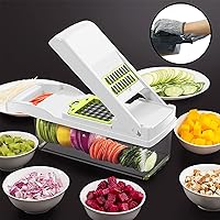 Vista 6 de Cortador de mandolina, picador de verduras, picador profesional de alimentos, cortador de verduras y cortadores de verduras, picadora de cebolla