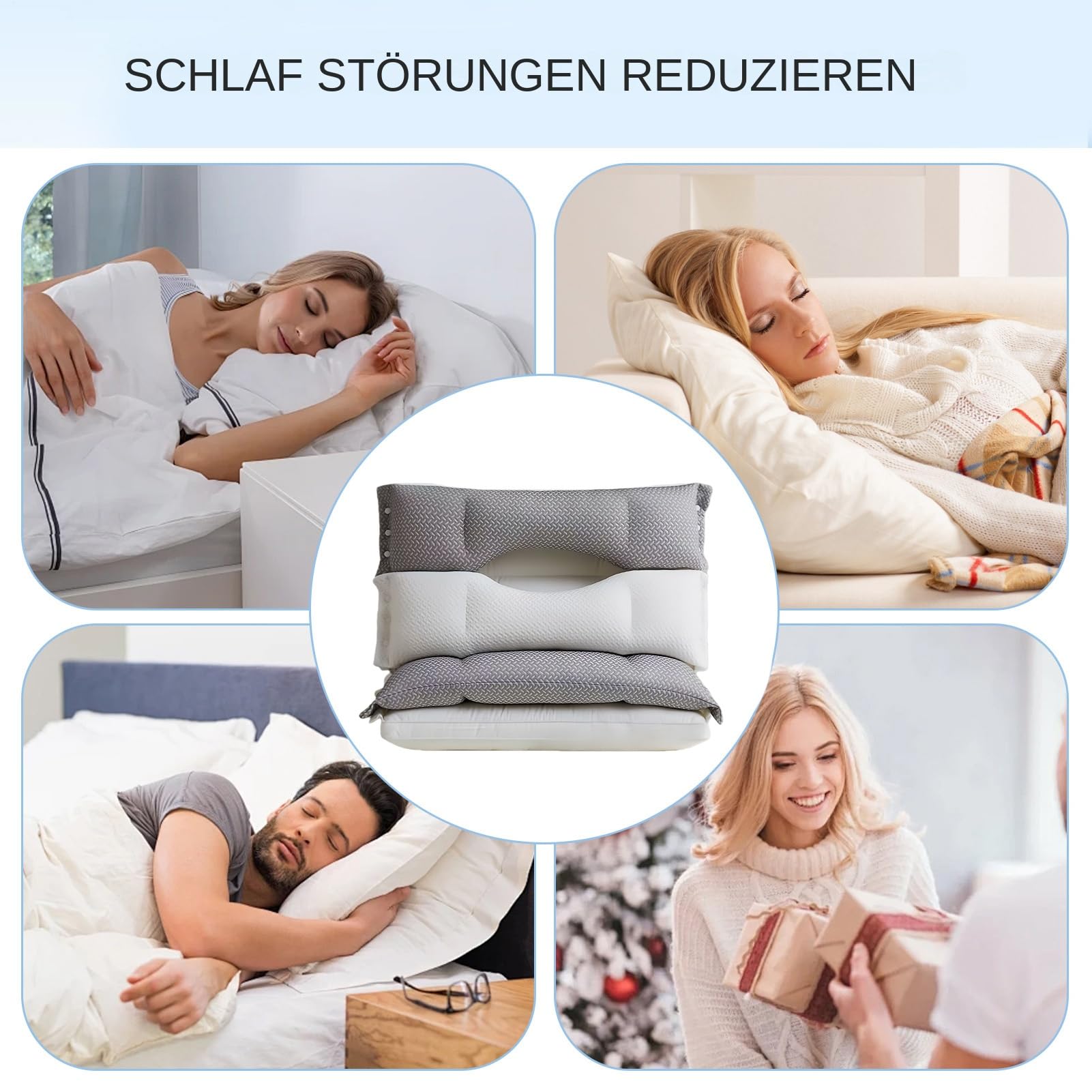 Almohada de descanso adaptativa – Cojín de apoyo postural, almohadilla de alineación de la cabeza, estructura terapéutica de equilibrio corporal, estructura de innovación del sueño, diseño de gestión