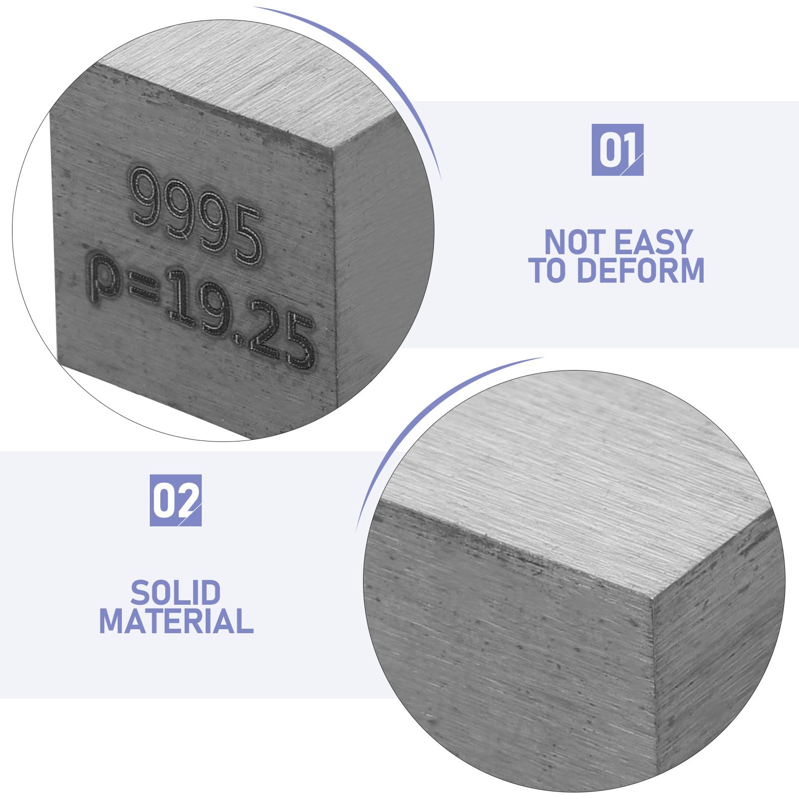 Cubo de Tungsteno 10 MM Alta Densidad Metal Poco Común Elemento Químico 74 W Herramienta Educativa para Enseñanza y Experimentos Científicos Aula y Casa