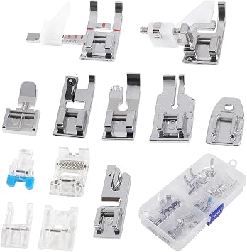 12PCS Presser Foot Kit for Low Shank Sewing Machines Presser Feet Set for Household Sewing Machine for Brother for Singer for Janome