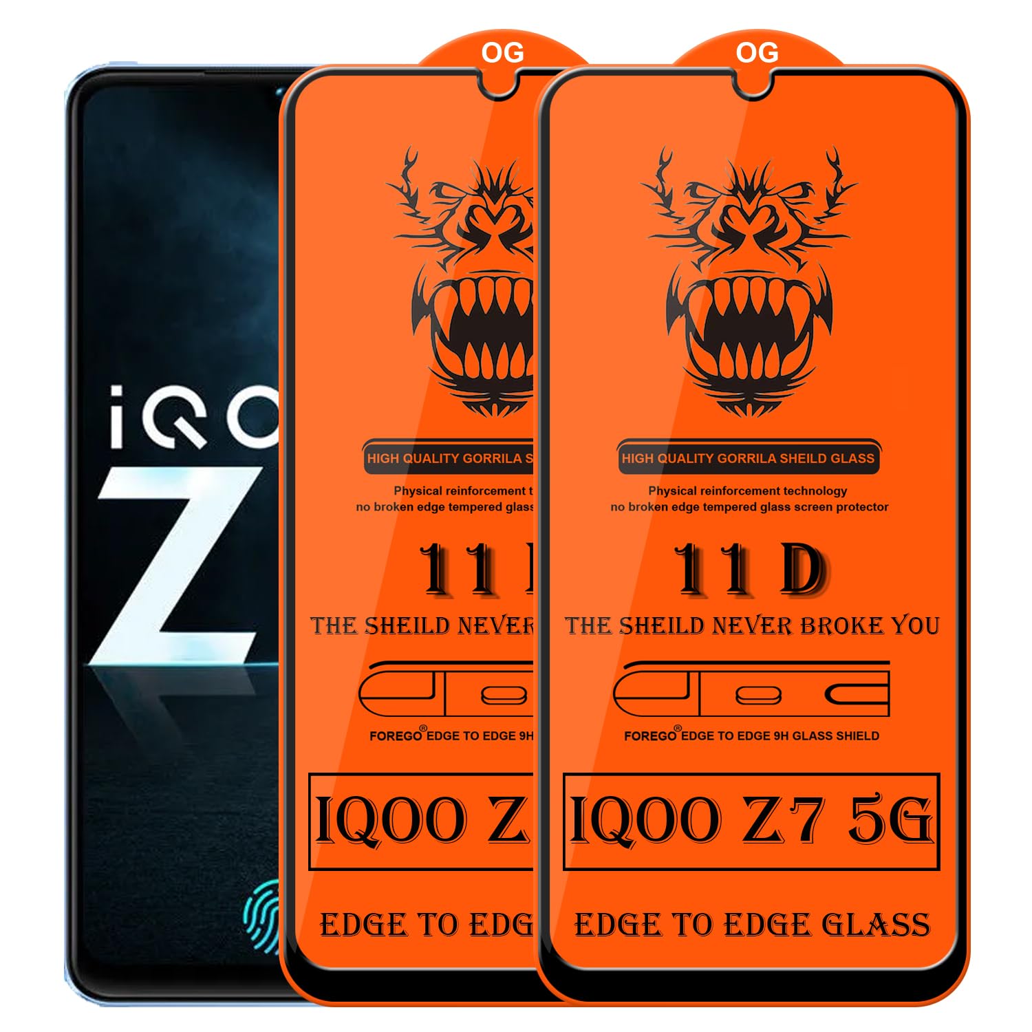 FOREGO IQOO Z7 5G 11D Temper glass (Pack of 2) (B0CDWTJGG2) Amazon Price History, Amazon Price Tracker